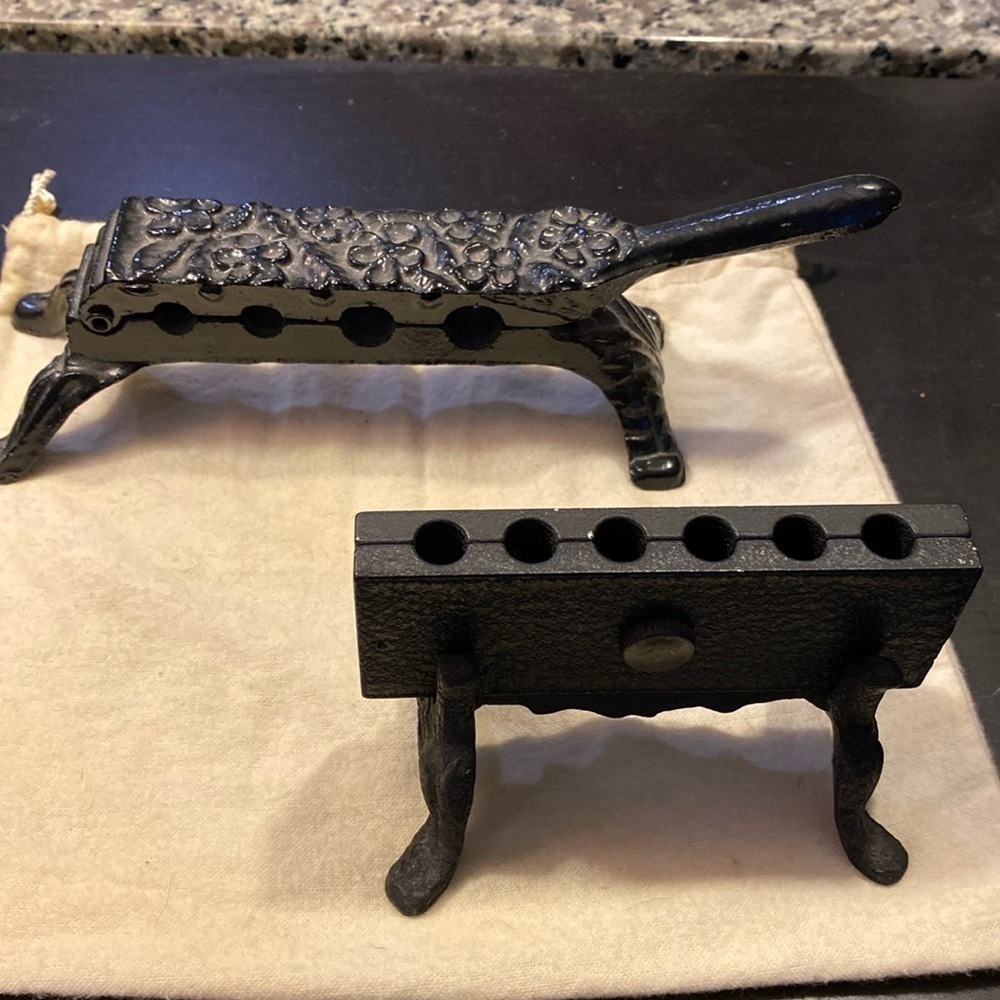 Bundle of 2 antique apothecary molds/press